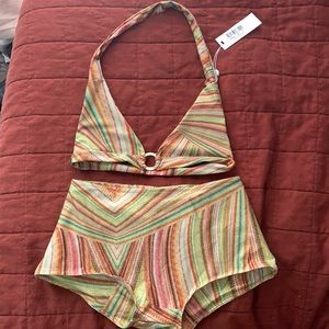 Frankies Bikinis Eden Lurex Top and Bottoms
